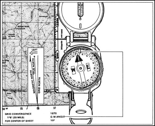 Figure 11-1. Map oriented with 11 degrees west declination.