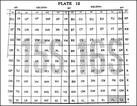 Figure 4-11.  Grid zone designation and 100,000-meter square identification.