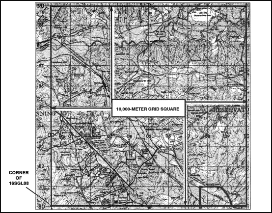 Figure 4-20.  The 10,000-meter grid square.